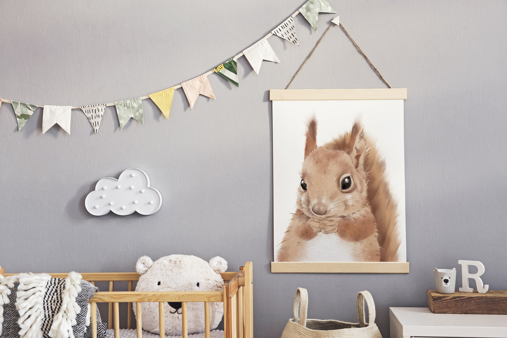 Kinderzimmer Eichhörnchen Wandbild