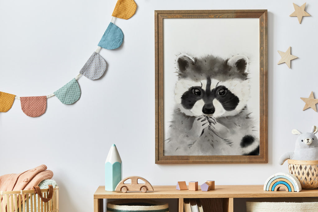Waschbär Aquarellbild