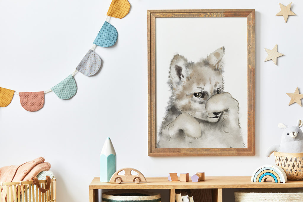 Kinderzimmer Wolf Portrait